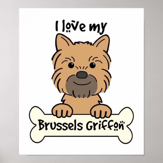 Poster J'Aime Mon Griffon Bruxelles (Devant)
