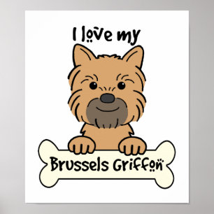 Poster J'aime mon griffon de Bruxelles