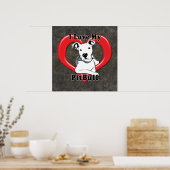 Poster J'aime mon logo PitBull (Cuisine)