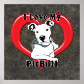 Poster J'aime mon logo PitBull (Devant)