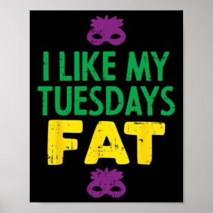 Poster J'Aime Mon Mardi Gros Jester Mask Funny Mardi Gra
