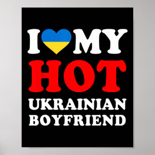 Poster J'aime mon petit ami ukrainien chaud drôle petite