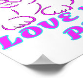 POSTER J'AIME MON PETIT CHAT ROSE (Coin)