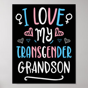 Poster J'aime mon petit-fils transgenre Fierté transgenre
