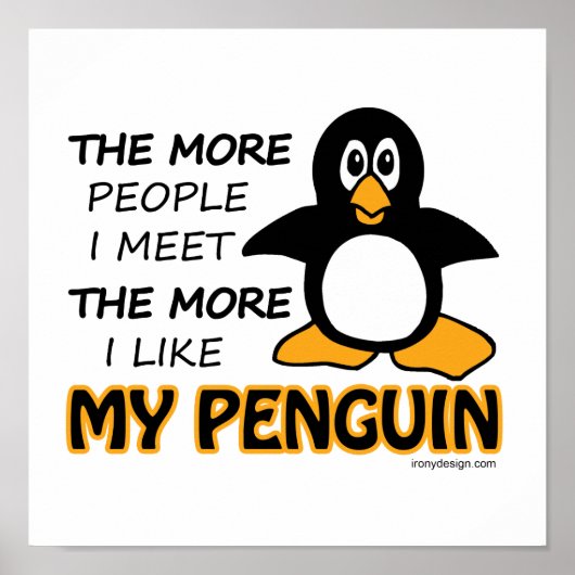 Poster J'Aime Mon Pingouin (Devant)
