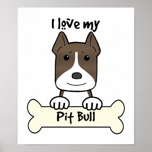 Poster J'Aime Mon Pitbull (Devant)