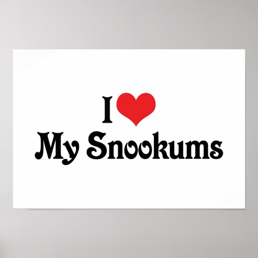 Poster J'aime mon Snookums (Devant)