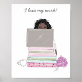 Poster j'aime mon travail, illustration, (Devant)