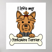 Poster J'Aime Mon Yorkshire Terrier (Devant)