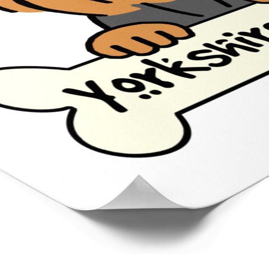 Poster J'Aime Mon Yorkshire Terrier (Coin)