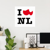 Poster J'aime NL, j'aime Hollande (Bureau à domicile)