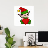 POSTER "J'AIME NOËL" ELF (Bureau à domicile)
