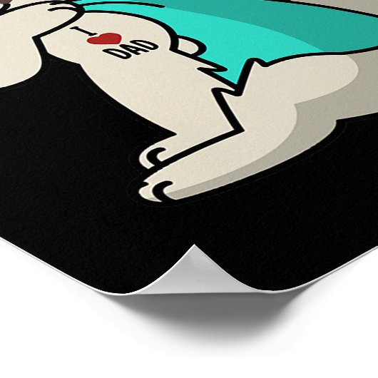 Poster J'Aime Papa Tattoo Shih Tzu Père Chien (Coin)