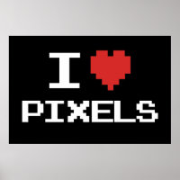 J'aime pixels pixellisé coeur rétro 8bit gamer
