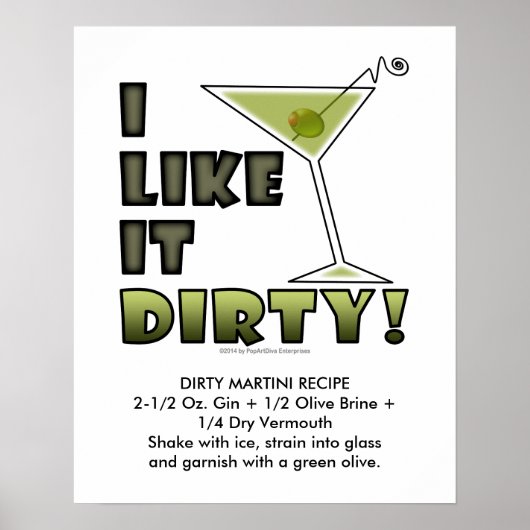 Poster J'AIME QUE ÇA SOIT SALE ! Cocktail 16x20 Sale Mart (Devant)