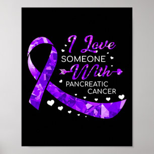 Poster J'Aime Quelqu'Un Avec Le Cancer Pancréatique Sensi