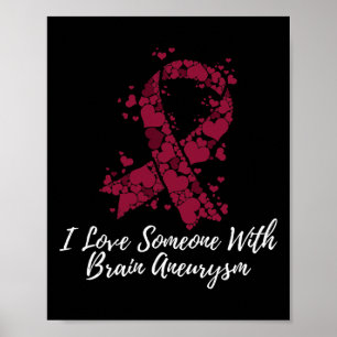 Poster J'Aime Quelqu'Un Avec Sensibilisation À L'Aneurysm