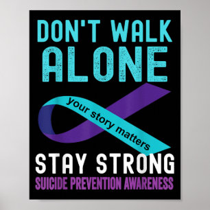 Poster J'Aime Quelqu'Un Turquoise-violet Prévention Du Su