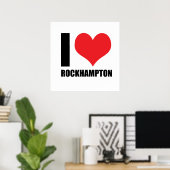 Poster J'aime Rockhampton (Bureau à domicile)