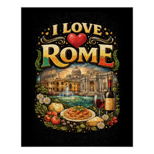 Poster J'aime Rome