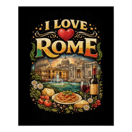 Poster J'aime Rome (Devant)