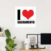 Poster J'aime Sacramento (Bureau à domicile)
