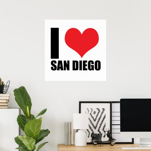 Poster J'aime San Diego (Bureau à domicile)