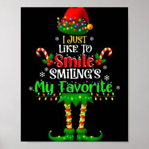 Poster J'aime sourire Smilings mon elfe de Noël préféré