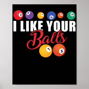 Poster J'Aime Tes Boules Drôle Lucky Jeu