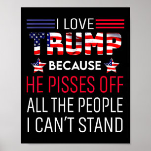 Poster J'Aime Trump Parce Qu'Il Empêche Ceux Que Je Ne Pe