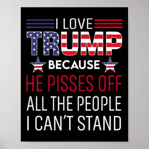 Poster J'Aime Trump Parce Qu'Il Empêche Ceux Que Je Ne Pe