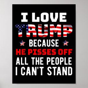 Poster J'Aime Trump Parce Qu'Il Empêche Ceux Que Je Ne Pe