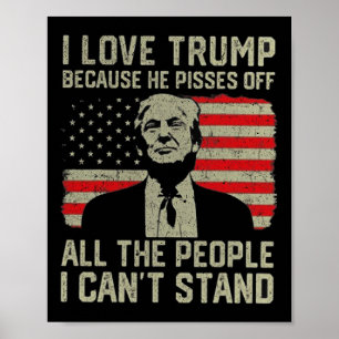 Poster J'Aime Trump Parce Qu'Il Empêche Les Gens Que Je P