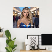 POSTER J'AIME VEGAS (Bureau à domicile)