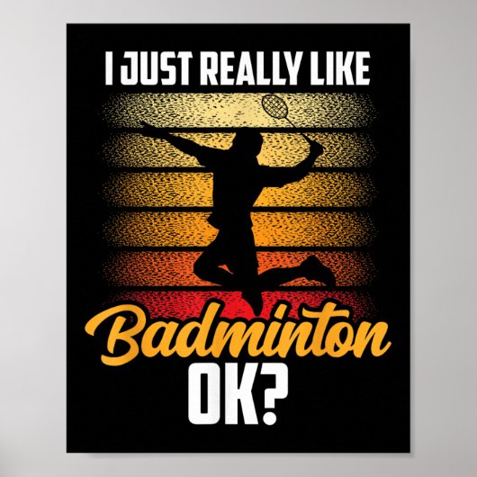 Poster J'Aime Vraiment Badminton Ok Match Team Player (Devant)
