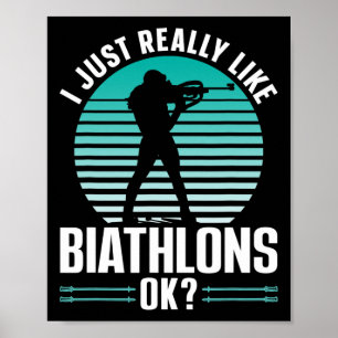 Poster J'Aime Vraiment Biathlon Ok Sports Biathlon Bi