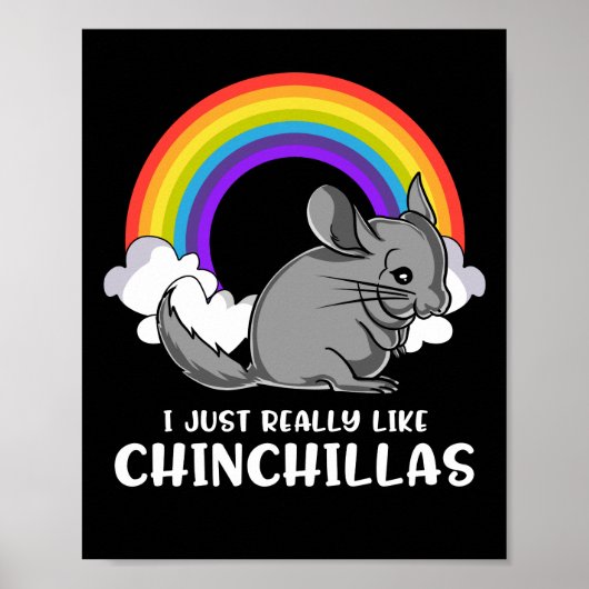 Poster J'Aime Vraiment Chinchillas Joli Animal (Devant)