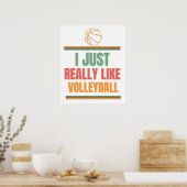 Poster j'aime vraiment le volley-ball (Cuisine)