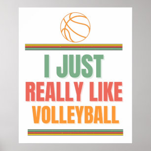 Poster j'aime vraiment le volley-ball