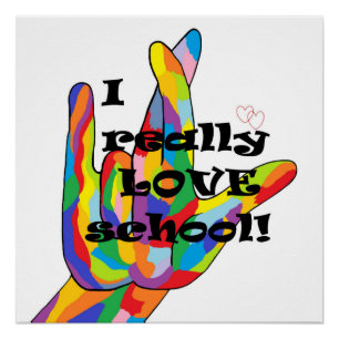 Poster J'aime vraiment l'école