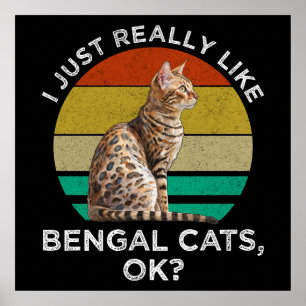 Poster J'Aime Vraiment Les Chats Du Bengale, D'Accord ?