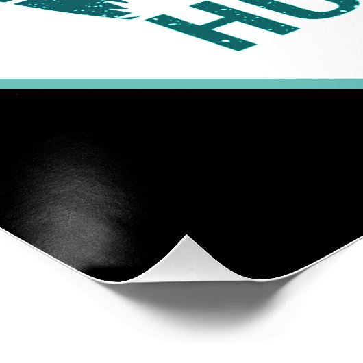 Poster J'aime vraiment les chevaux en vert marin (Coin)