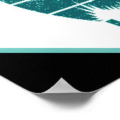 Poster J'aime vraiment les chevaux en vert marin (Coin)