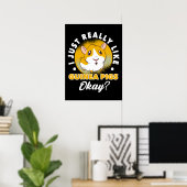 Poster J'Aime Vraiment Les Chiens De Guinée Cavy Roddent (Bureau à domicile)