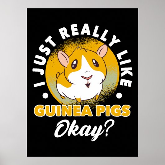Poster J'Aime Vraiment Les Chiens De Guinée Cavy Roddent (Devant)