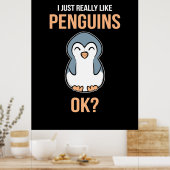 Poster J'Aime Vraiment Penguin (Cuisine)
