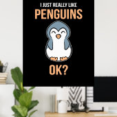 Poster J'Aime Vraiment Penguin (Bureau à domicile)