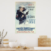 Poster J'Aimerais Être Un Homme Que Je Rejoindrais La Mar (Cuisine)
