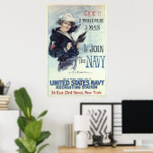 Poster J'Aimerais Être Un Homme Que Je Rejoindrais La Mar (Bureau à domicile)
