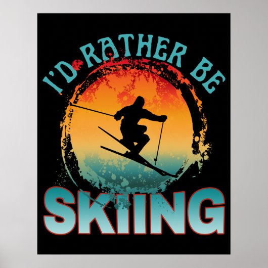Poster j'aimerais mieux skier (Devant)
